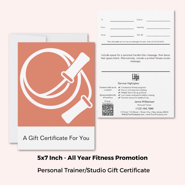 5"x7" Orange White Healthy Habits Gift Certificate (5"x7" Orange White Healthy Habits Gift Certificate)