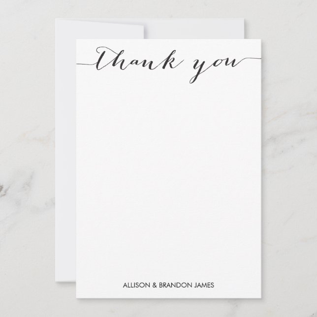 5 x7  Script Font Thank You cards (Front)