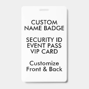 5" x 3" Custom Name Badge, ID Card Blank Template Badge