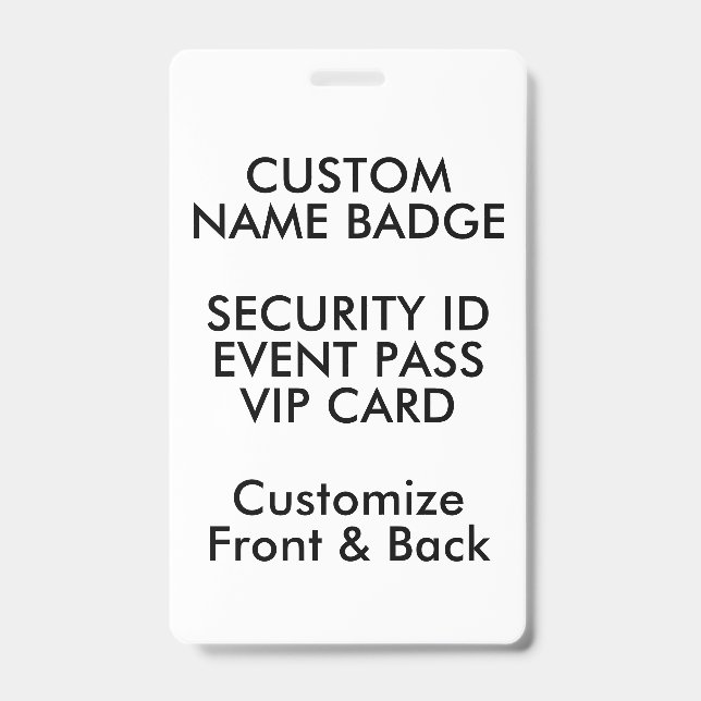 5" x 3" Custom Name Badge, ID Card Blank Template Badge (Front)