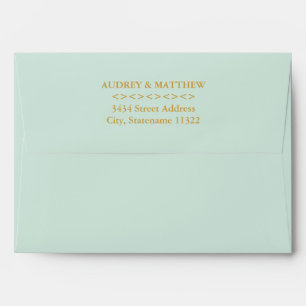 5 x 7 Antique Mint Green Envelope Return Address