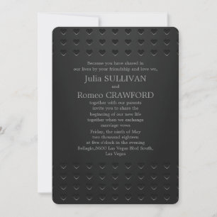 5" x 7" Black Elegant Modern Simple Plain Invitation