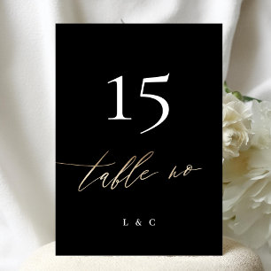 5 x 7 Black Gold Calligraphy Wedding Table Number