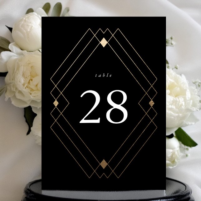 5 x 7 Black & Gold Classic Wedding Table Numbers (Creator Uploaded)