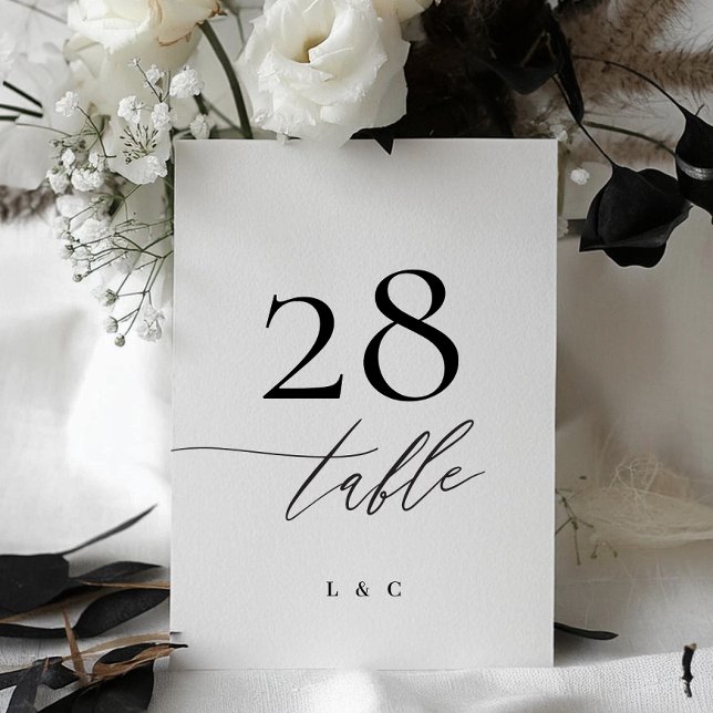 5 x 7 Black White Modern Wedding Table Number (Creator Uploaded)