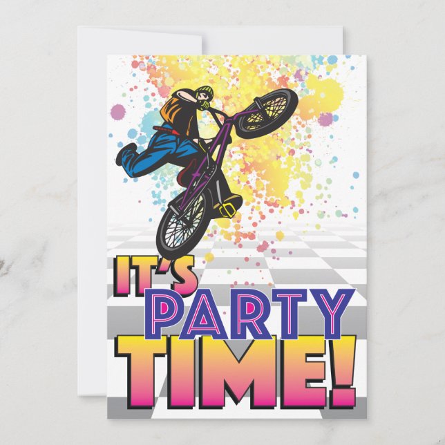 5 X 7 BMX Birthday Invitation (Front)