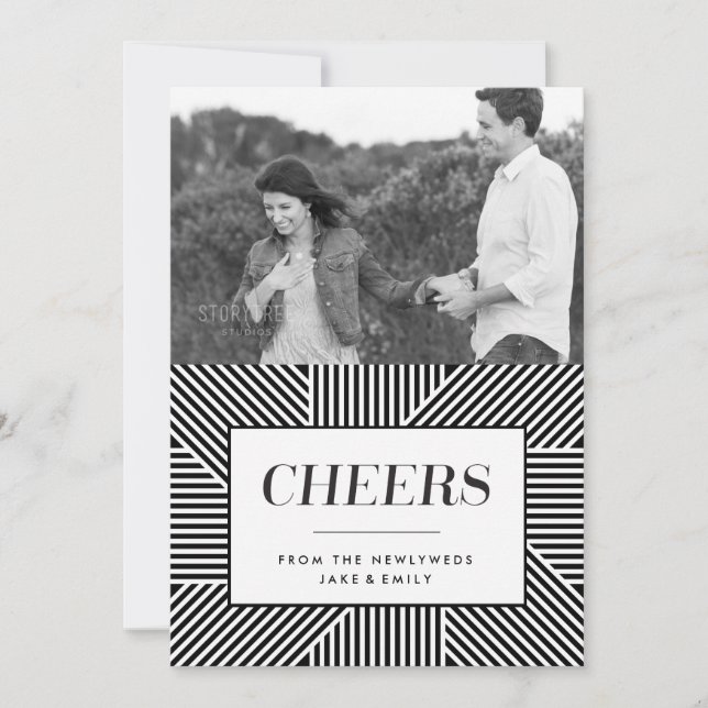 5 x 7 Bold Holiday Engagement, Newlywed card (Front)