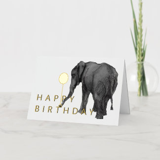 5 X 7 Elephant Birthday Card 