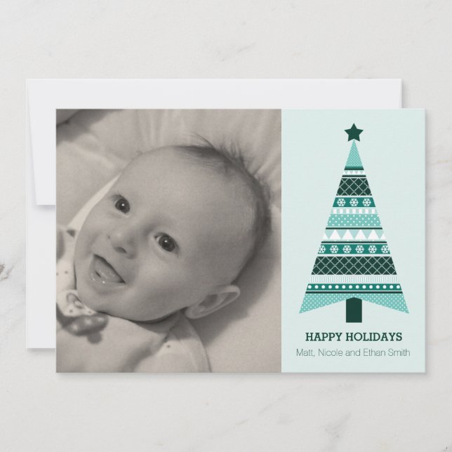 5 x 7 Fair Isle Christmas Holiday Photo Card (Front)