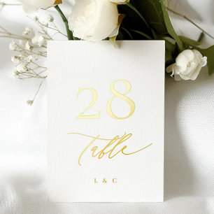 5 x 7 Gold Black White Formal Wedding Table Number