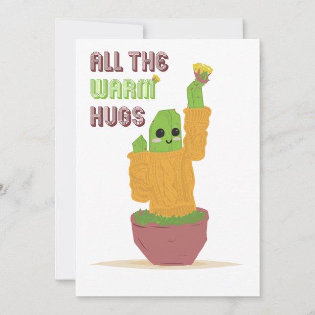 5 x 7 Greeting Card Just Thinking of You Cactus (Front)