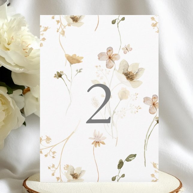 5 x 7 Modern Pampas Wedding Table Numbers (Creator Uploaded)