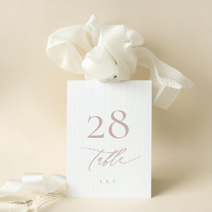 5 x 7 Modern Pink Taupe Calligraphy Table Numbers
