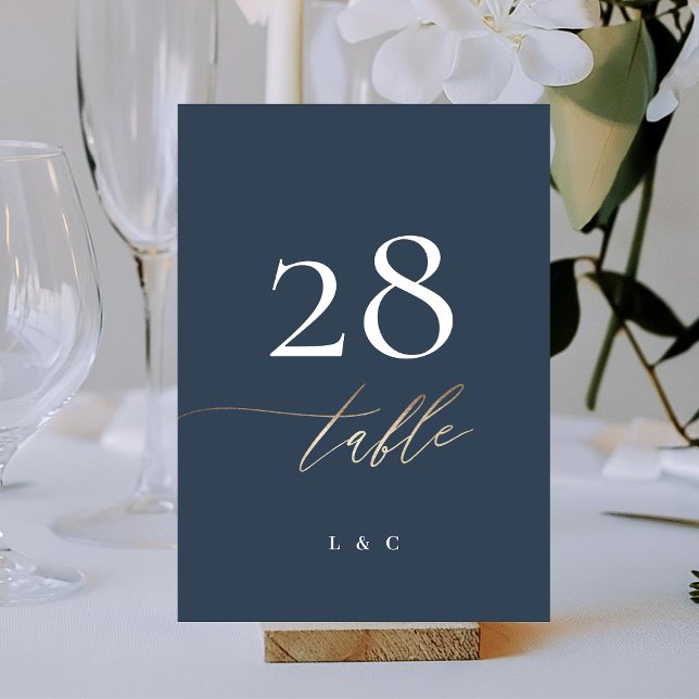 5 x 7 Navy Blue White Elegant Gold Classic (Creator Uploaded)