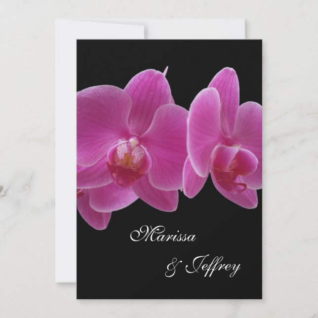 5 X 7 Orchid Wedding Invitation -- Purple Orchids (Front)