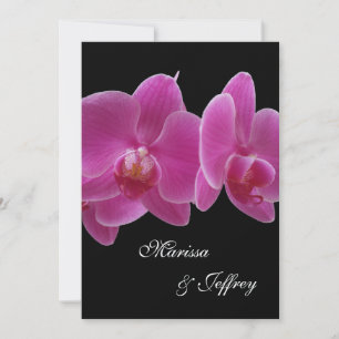 5 X 7 Orchid Wedding Invitation -- Purple Orchids