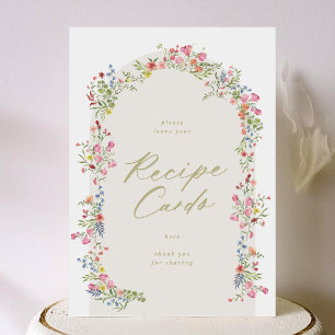5 x 7 Recipe Cards floral arch bridal shower sign
