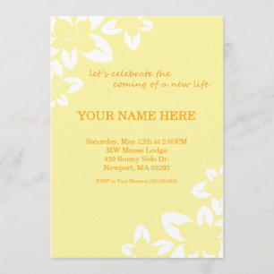 5" x 7" Simple Yellow Baby Shower Invitation