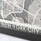 5" X 7" Stainless Steel Cut New York City Map
