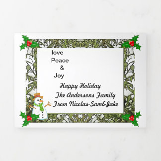 5" x 7" Trifold Letter Fold Holiday Card christmas