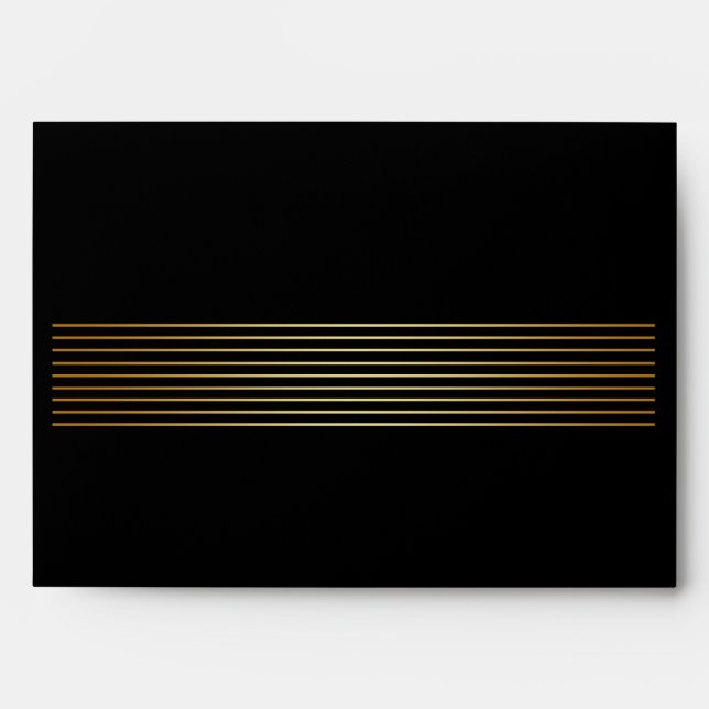 5 x 7 Vintage Black & Gold Envelopes (Front)