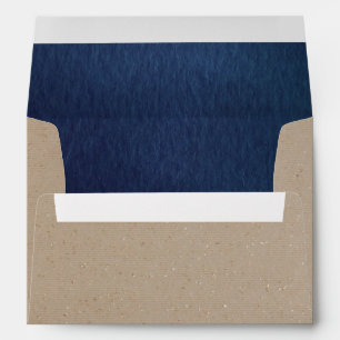 5 x 7 Vintage Blue Craft Paper Return Address Envelope