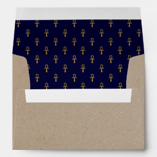 5 x 7 Vintage Blue Craft Paper Return Address Envelope