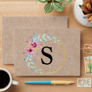 5 x 7 Vintage Craft Paper Return Address Envelope