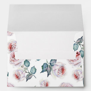 5 x 7 Vintage Floral Pattern Return Address Envelope