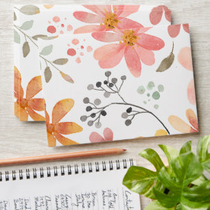 5 x 7 Vintage Floral Pattern Return Address Envelope