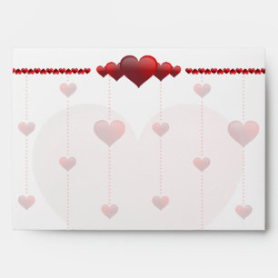 5 x 7 Vintage Red Heart Return Address Envelope