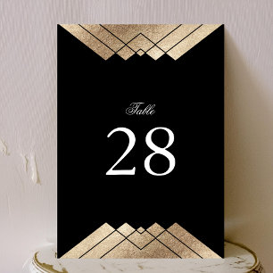 5 x 7 White Black Gold Wedding Table Numbers