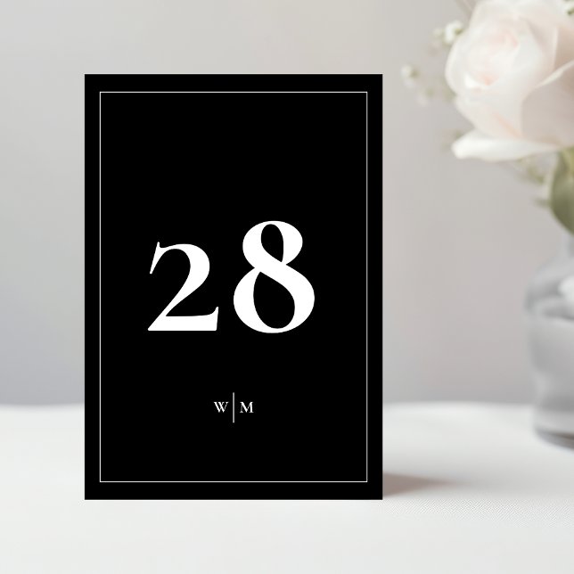 5 x 7 White Frame Black Wedding Table Numbers (Creator Uploaded)