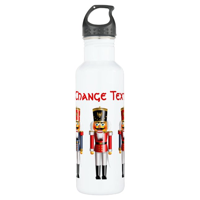 5 Xmas Nutcracker Toy Soldiers 710 Ml Water Bottle (Front)