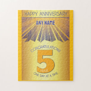 5 Year AA 12 Step Anniversary Personalised Jigsaw Puzzle