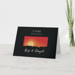 5 Year Anniversary 12 Step Recovery Keep It Simple Card
