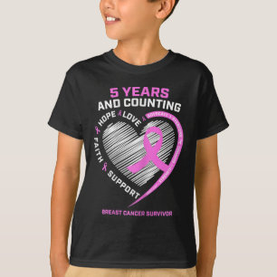 5 Year Breast Cancer Survivor  5 Years Cancer Free T-Shirt