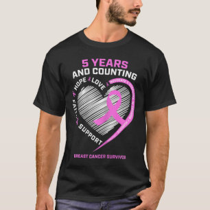 5 Year Breast Cancer Survivor 5 Years Cancer Free T-Shirt