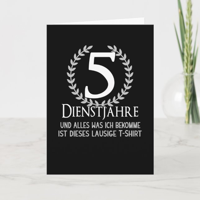 5 Year Company Anniversary Company Party Employees Card (Front)