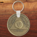5 Year CUSTOM NAME Sober Medallion Key Ring<br><div class="desc">CUSTOMIZE with ANY NAME on one side. Fifth Year. Wow! Happy Anniversary Celebrant! Sober. Clean. Whatever it it, that's amazing!! One Day at a Time. Check out this excellent clear image of an authentic traditional bronze sober medallion coin turned into a milestone remembering gift. The Quotation on medallion is from...</div>
