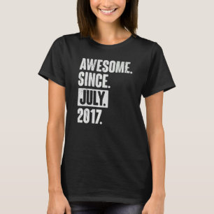 5 Year Old 5th Birthday Awesome Since July 2017 T-Shirt
