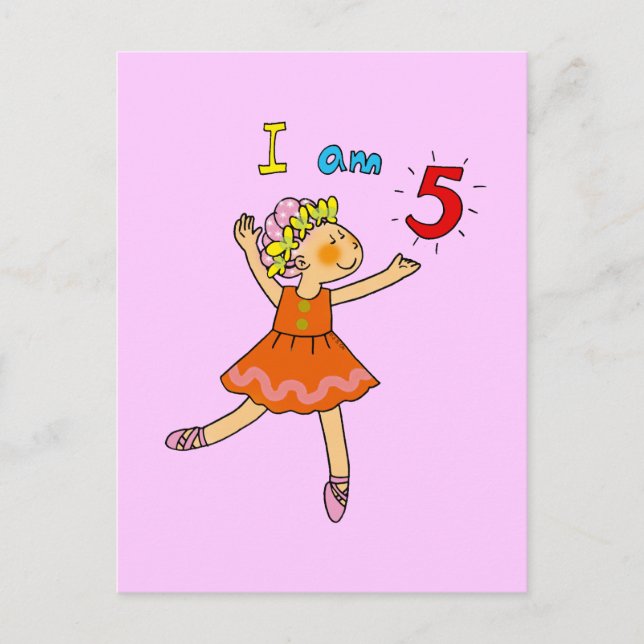 5 year old ballerina postcard (Front)