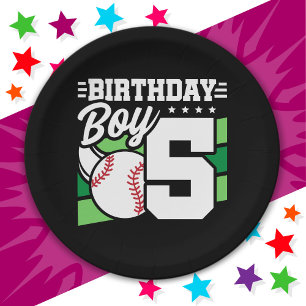 5 Year Old Baseball Party Theme 5th Birthday Boy Paper Plate