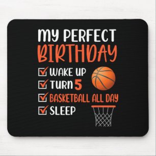 5 Year Old Basketball Birthday Party 5th Boy Bday  Mouse Pad