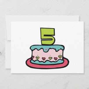 5 Year Old Birthday Cake Card