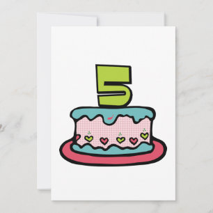 5 Year Old Birthday Cake Card