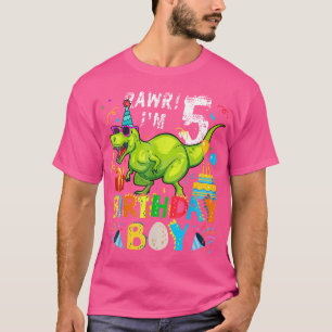 5 Year Old Birthday Gift - 5Th T Rex Dinosaur Birt T-Shirt
