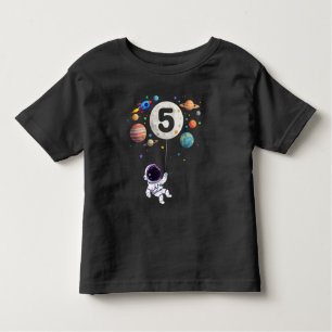 5 Year Old Birthday Planets Astronaut 5th Birthday Toddler T-Shirt