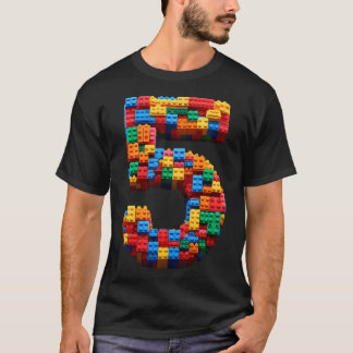 5 Year Old Blocks Building Master Builder 5Th Birt T-Shirt