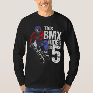 5 Year Old BMX Birthday Party Boys Dirt Bike Bikin T-Shirt